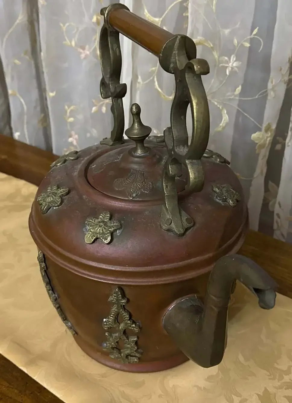 Antique Moroccan Copper and Brass‎ Tea Kettle